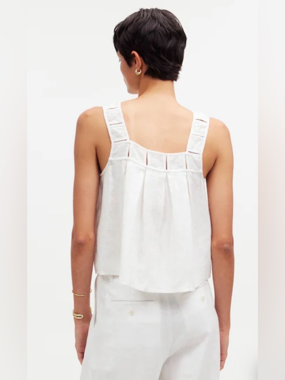 Madewell White Linen Square-Neck Tank - Picture 2 of 9
